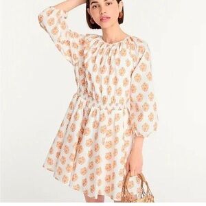 JCrew Floral Dress in White and Orange size XS